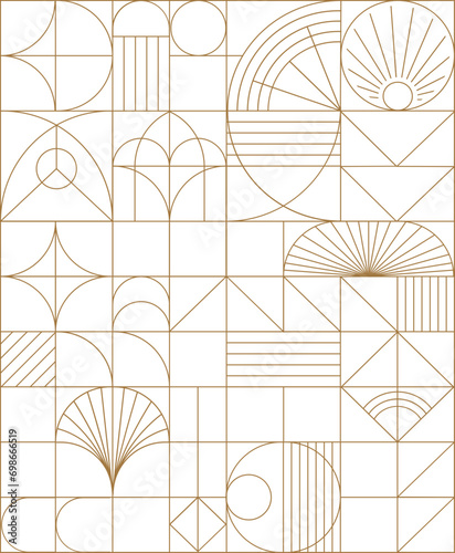 Art deco frame and patterned background. Vintage linear template for wedding invitations, leaflets and greeting cards. 
