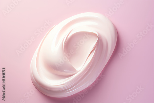 White Cosmetic Cream Swatch on Pink Background