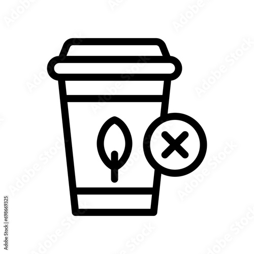 plastic cup line icon