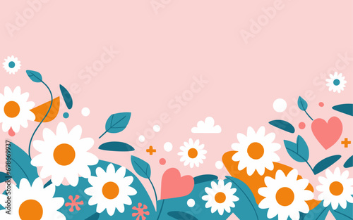 Valentine's day, women's day, spring abstract background poster with copy space. Good for postcards, email header, wallpaper, banner, events, covers, advertising, and more.