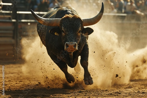 Bull Running in Dirt photo