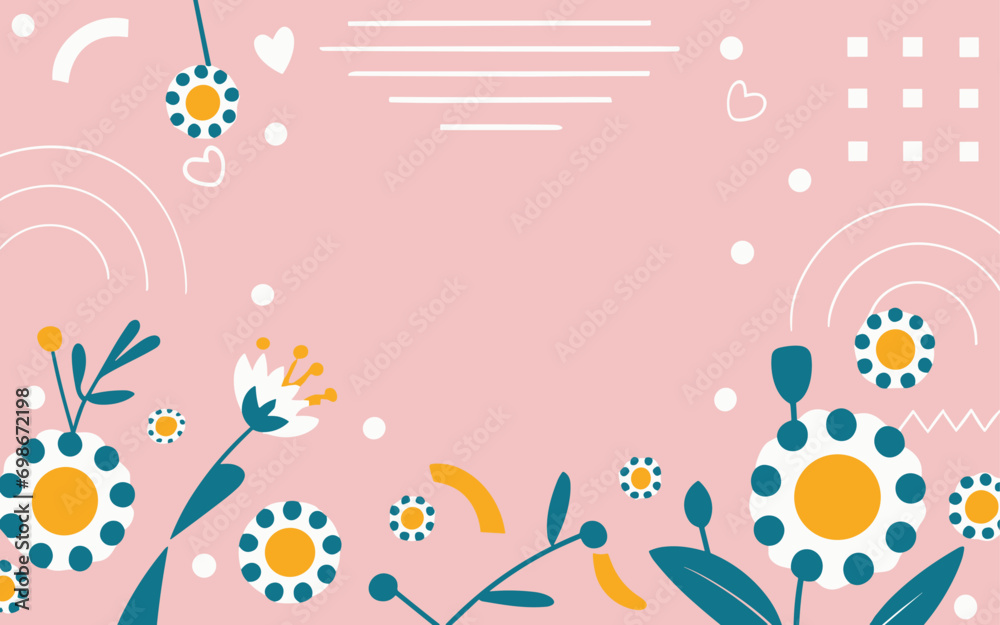 Valentine's day, women's day, spring abstract background poster with copy space. Good for postcards, email header, wallpaper, banner, events, covers, advertising, and more.