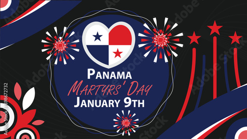 Panama Martyrs' Day vector banner design. Happy Panama Martyrs' Day modern minimal graphic poster illustration.