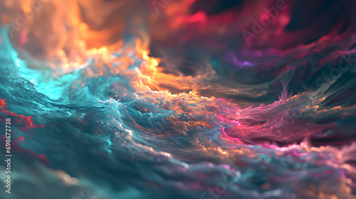 Stormy abstract waves. Desktop wallpaper. Generative ai