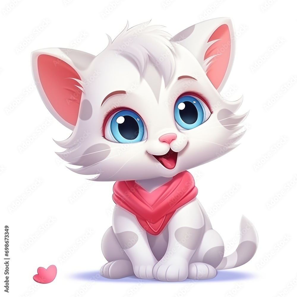Cartoon White cute cat Cartoon White cute cat