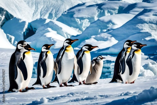 penguins on the ice Generated with AI. © dreak