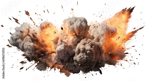Bomb explosions. Isolated on transparent background photo