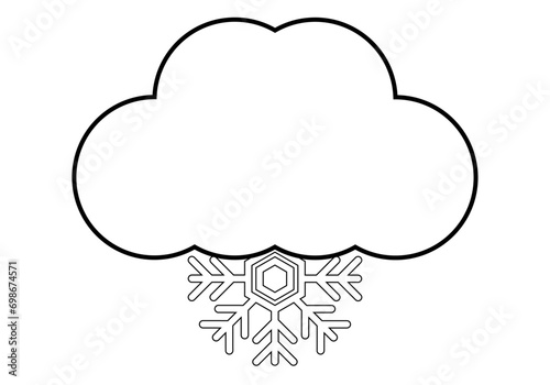 Icono de nube con copos de nieve. 