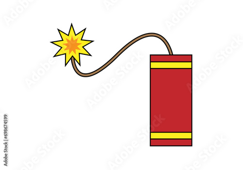 Icono de petardo o tnt en fondo blanco.