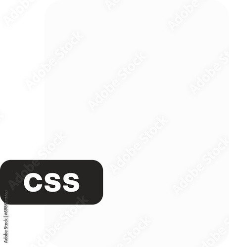 css File extension icon flat style.