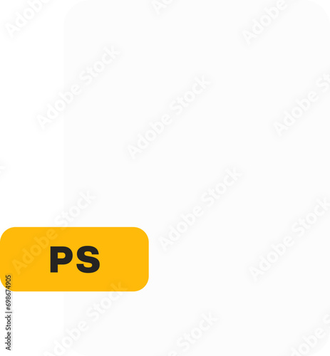ps File extension icon flat style.