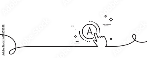 Ab testing line icon. Continuous one line with curl. Ui test button sign. Ab testing single outline ribbon. Loop curve pattern. Vector