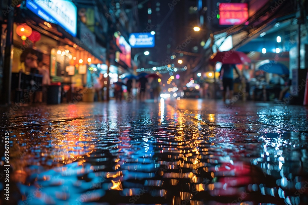 Rainy Night in a City