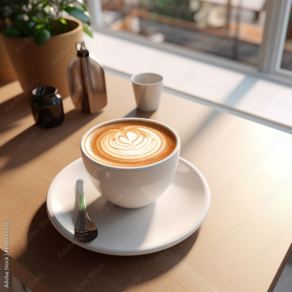 Fototapeta premium 3D coffee cafe restaurant