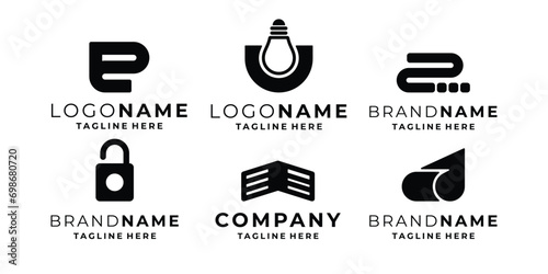 Set of modern logo template vector