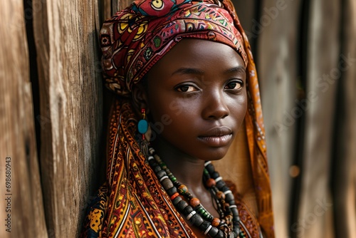 African Woman with Necklace and Head Scarf © Mandeep