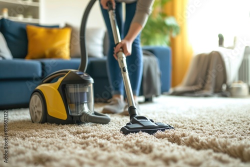 Professional Carpet Cleaning Service in a Cozy Apartment Living Room