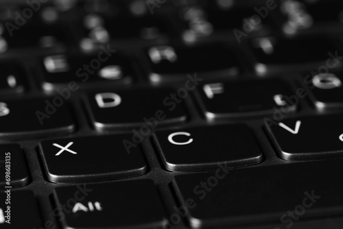 Close up keyboard, button background and texture