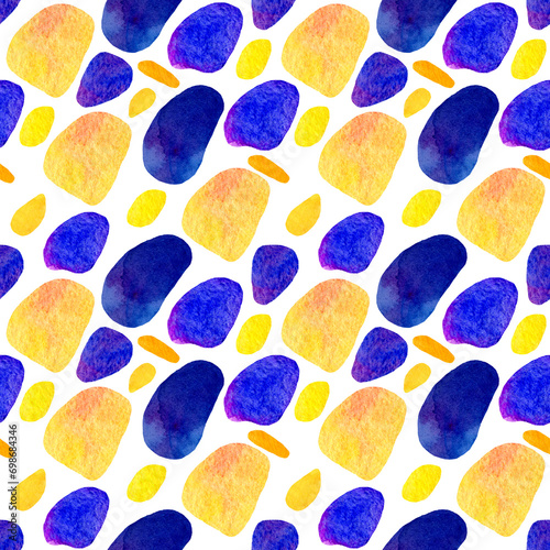 seamless pattern with abstract multicolored watercolor spots