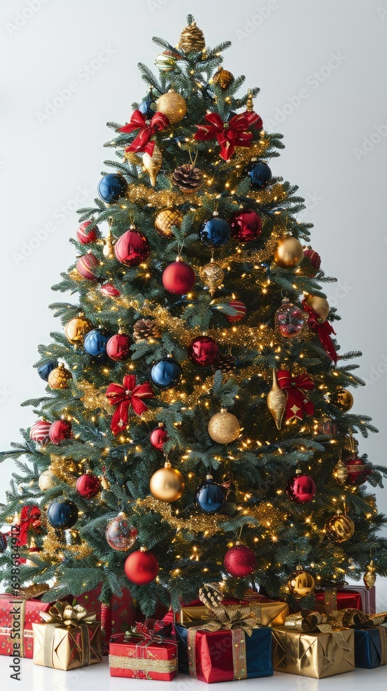 A Festive Christmas Tree with Presents