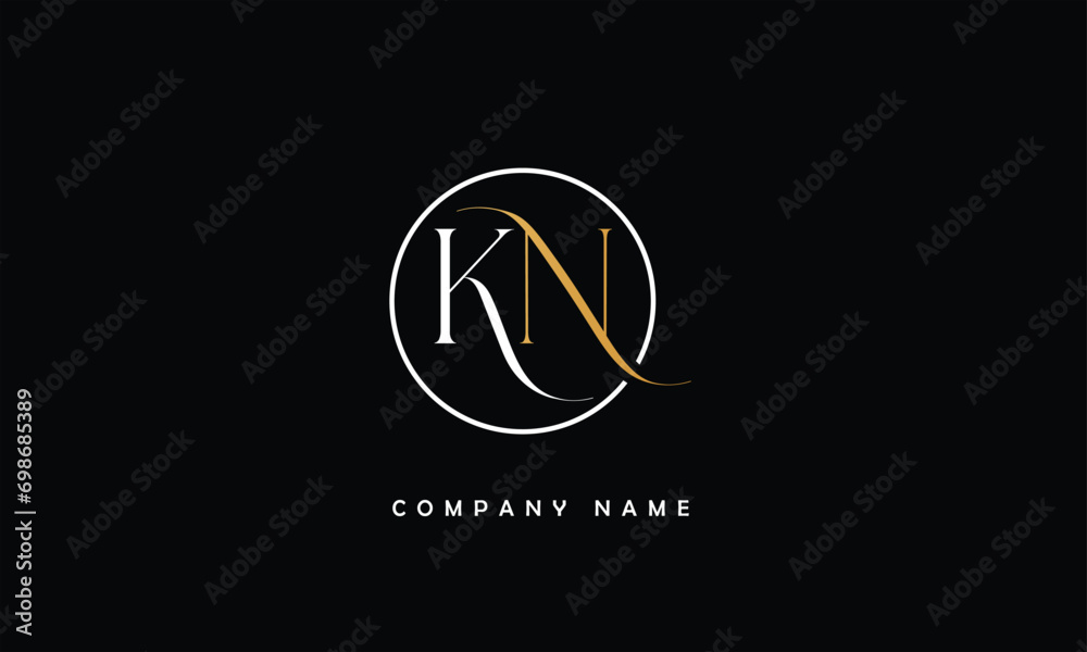 KN, NK, K, N Abstract Letters Logo Monogram