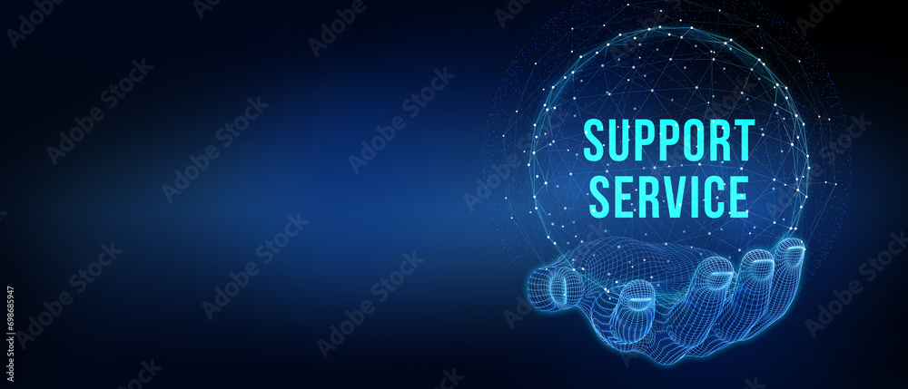 Obraz premium Business, Technology, Internet and network concept. Technical Support Center customer service. 3d illustration