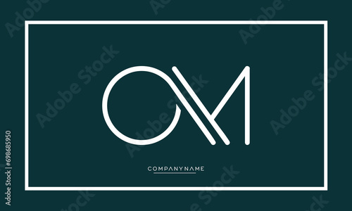 OM or MO Alphabet letters logo monogram
