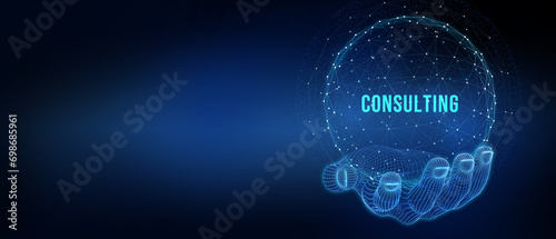 Wallpaper Mural Business, Technology, Internet and network concept. Consulting Expert Advice Support Service. 3d illustration Torontodigital.ca