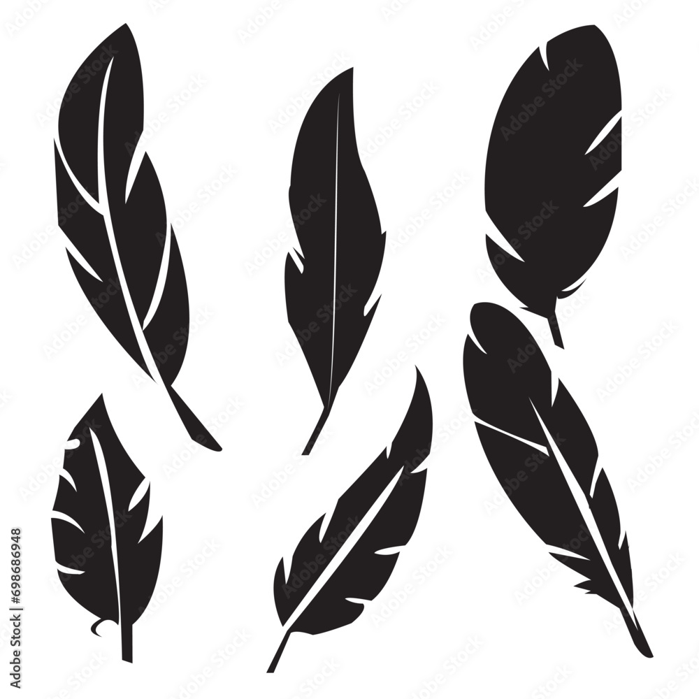 Feather Set icon, logo isolated on white background Feather Set icon, logo isolated on white background