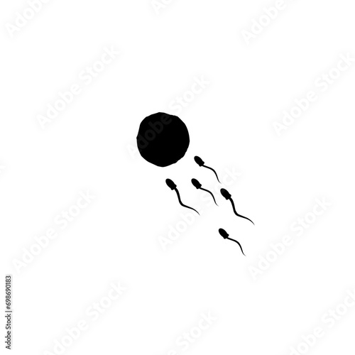 Egg cell with sperm fertilization new life illustration