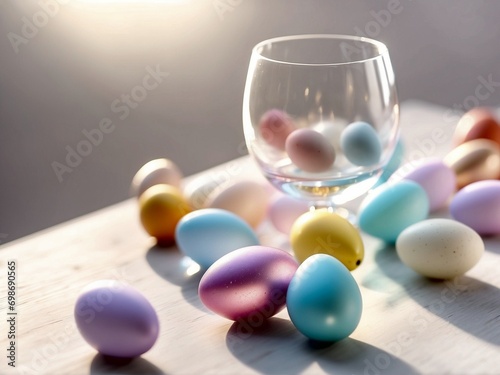 Happy Easter background, pastel colors. photo