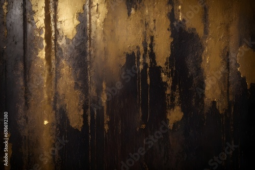 Grunge wall background. The distressed  rough elements are rendered in dark gold tones  creating a visually dynamic abstract design. Isolated in gold on a bold silver backdrop.