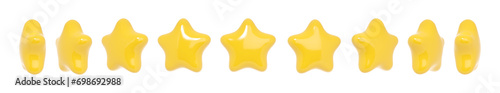 3d golden star animation effect. Cartoon icon ui for game, casino or mobile app. Reward animated yellow sign