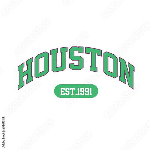 athletic houston college slogan print design photo