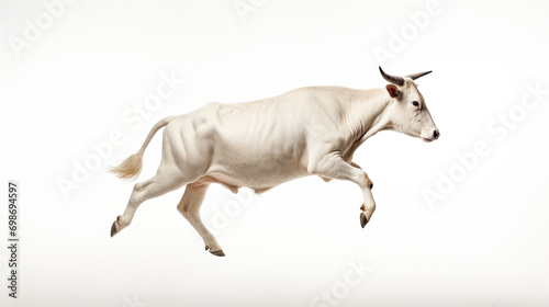 White Jumping cow. Spotted cow. Farm animals. Isolated on white background ©  Mohammad Xte