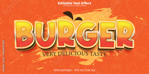Burger editable text effect in modern trend style