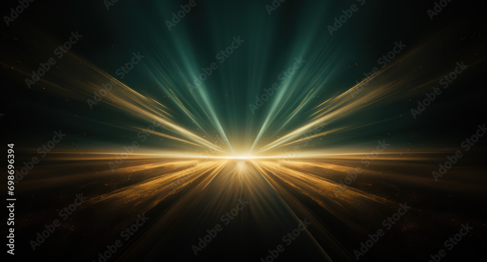 Ethereal Gold Background with Cosmic Rays