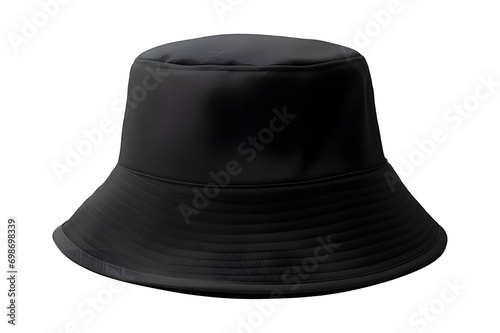 Photo of black bucket hat, minimal , clean 