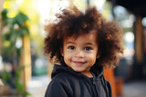 Portrait of a cute black girl on a walk
