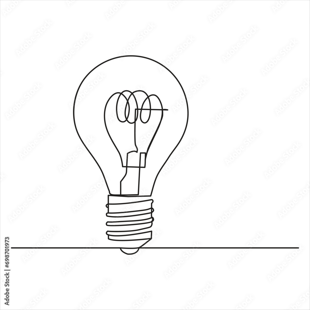 Light bulb continuous single line drawing. line art vector illustration
Light bulb continuous single line drawing. line art vector illustration