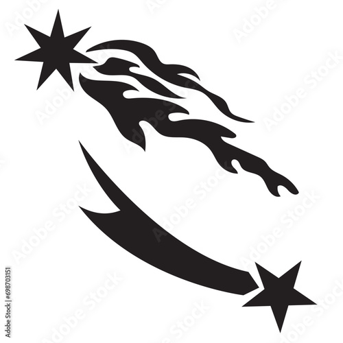 Shooting stars icon vector set. Comet tail or star trail illustration sign collection. Shooting stars vector. EPS 10