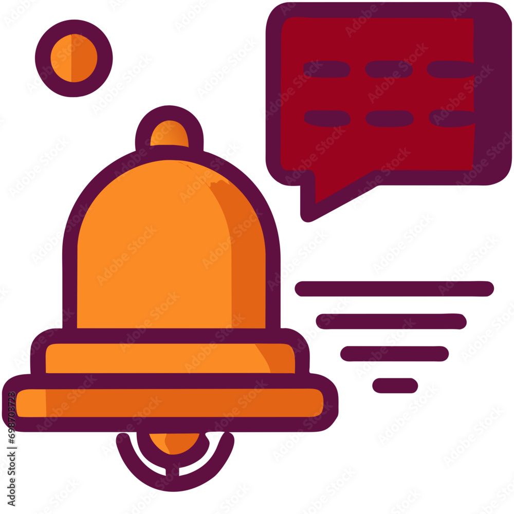 Chat bubble and notification bell. vektor icon illustation Chat bubble and notification bell. vektor icon illustation