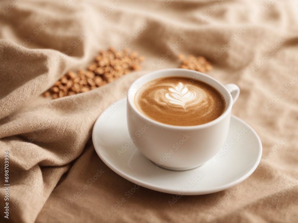 Fototapeta premium Hot Frothy Drink in a Coffee Cup