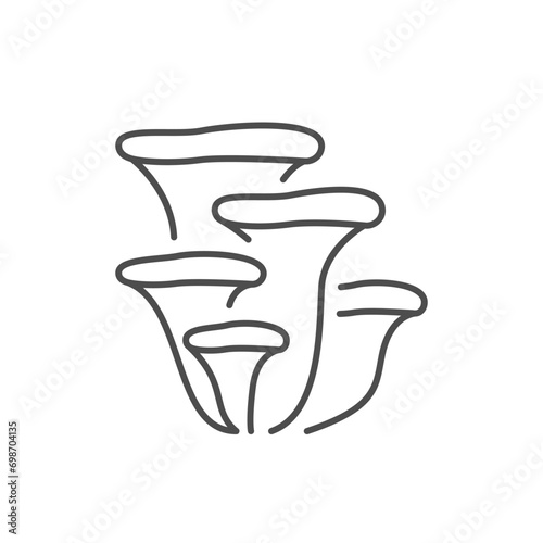 Oyster mushroom line outline icon