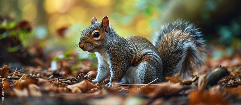 Squirrel with a brown coat