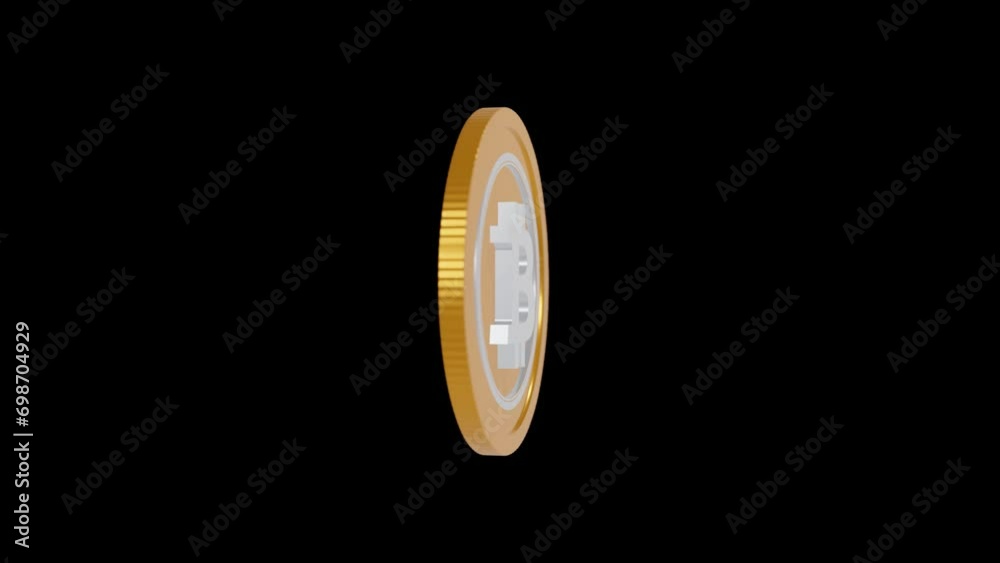 Bitcoin - 3d animation of a turning Coin Loop with transparent background Cryptocurrency Digital Currency 4K Bitcoin - 3d animation of a turning Coin Loop with transparent background Cryptocurrency Digital Currency 4K