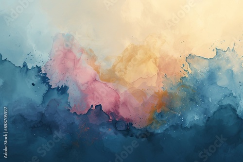 Vivid Abstract Ink Art Background in Watercolor Style

