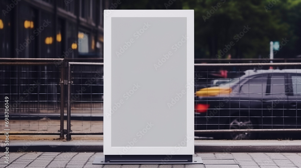 blank grey screen billboard mock up in the city blank grey screen billboard mock up in the city