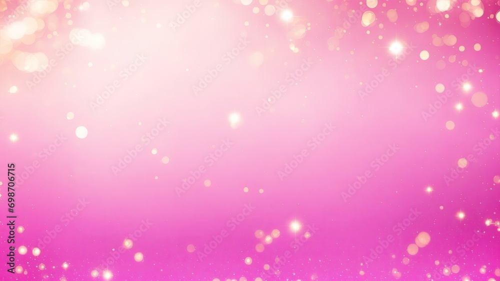 Pink background with golden sparkling particles and bokeh lights. background with gold foil texture Pink background with golden sparkling particles and bokeh lights. background with gold foil texture