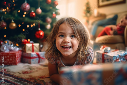 happy child looking at in t...